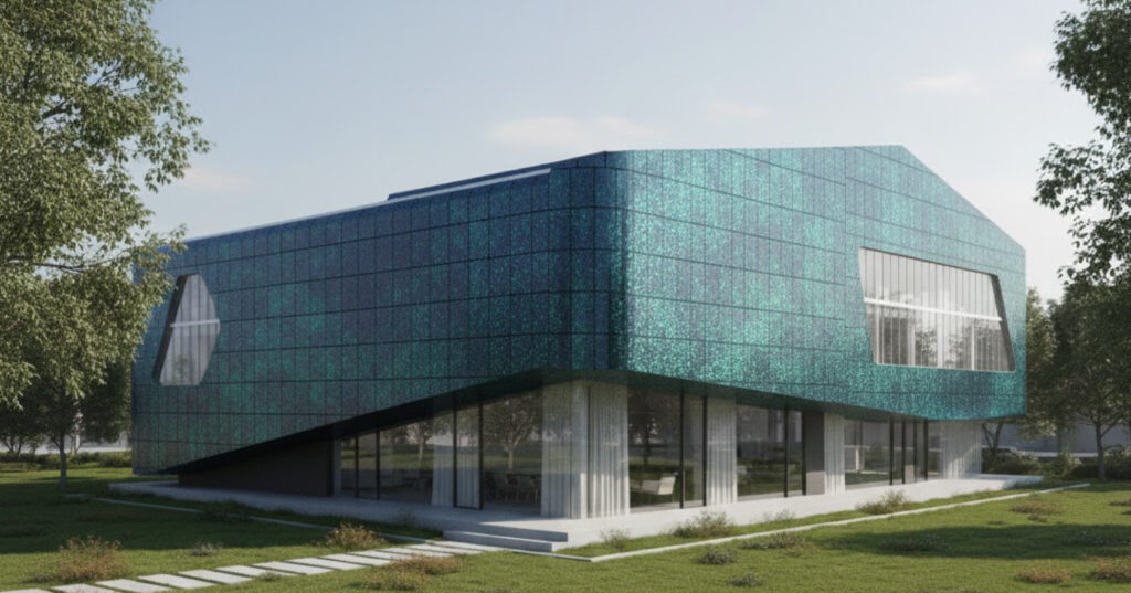 建物の外壁がペリブスカイトの生成AI画像