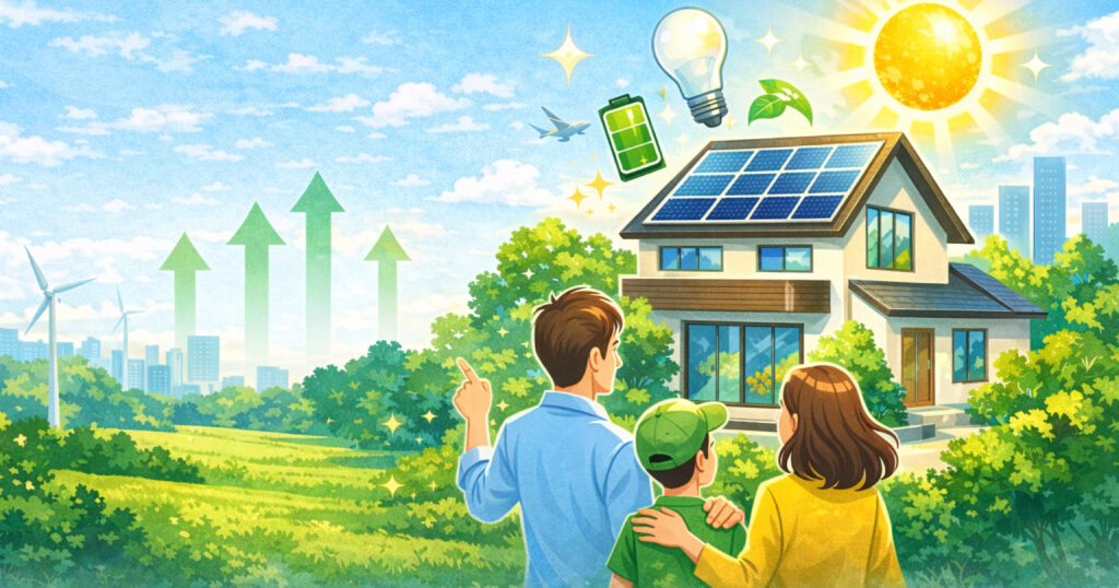 家族がZEH住宅で暮らす画像