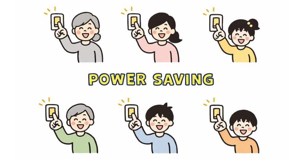 電気を消すイラスト
